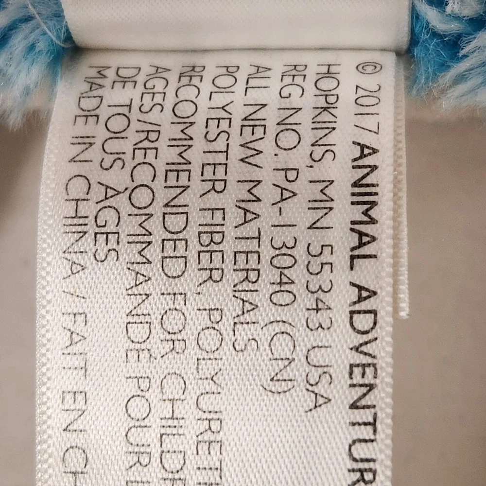 Animal Adventure Elephant Lovey Baby  Security Blanket Blue White Frosted12 x 13